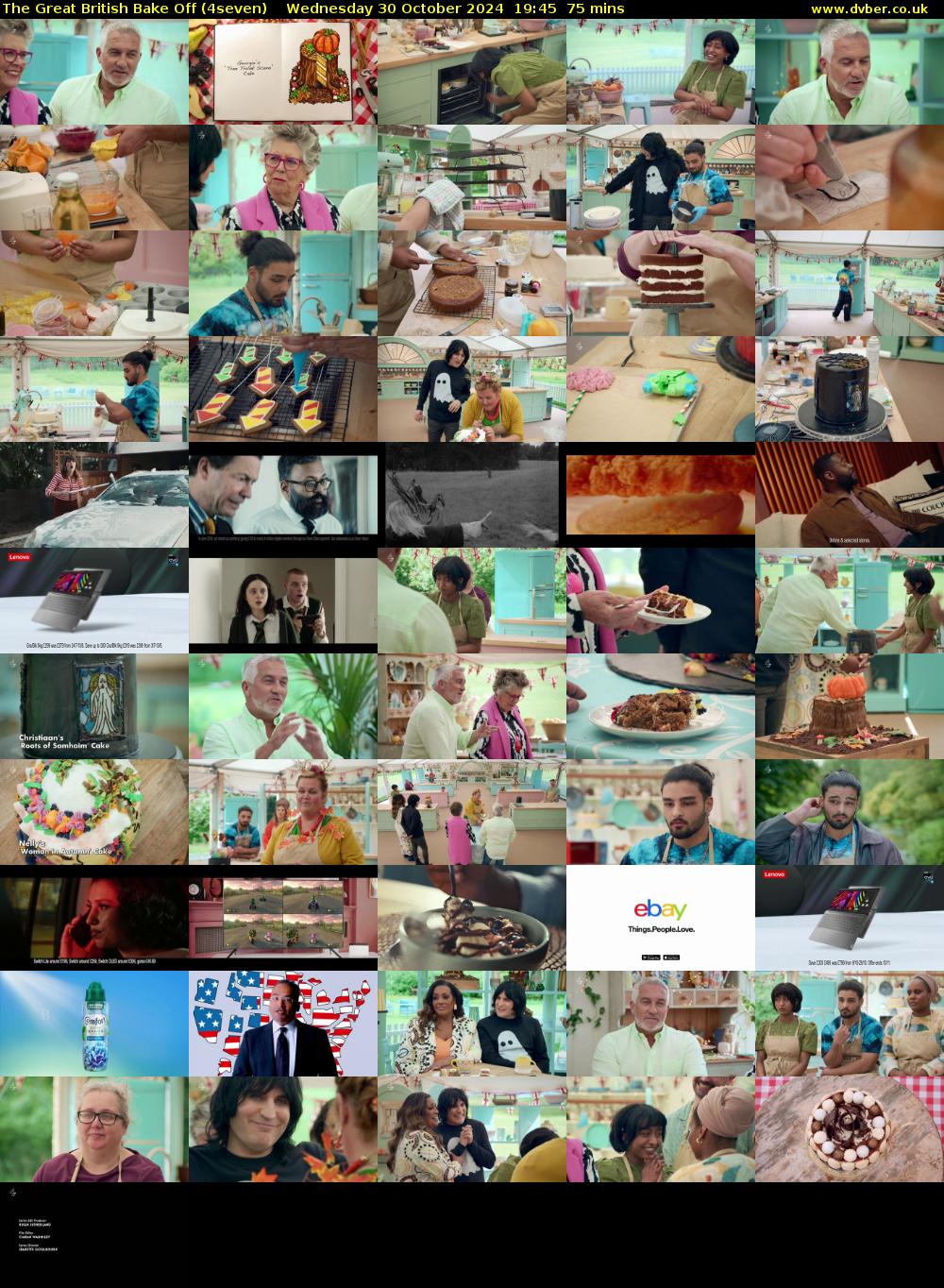 The Great British Bake Off (4seven) Wednesday 30 October 2024 19:45 - 21:00