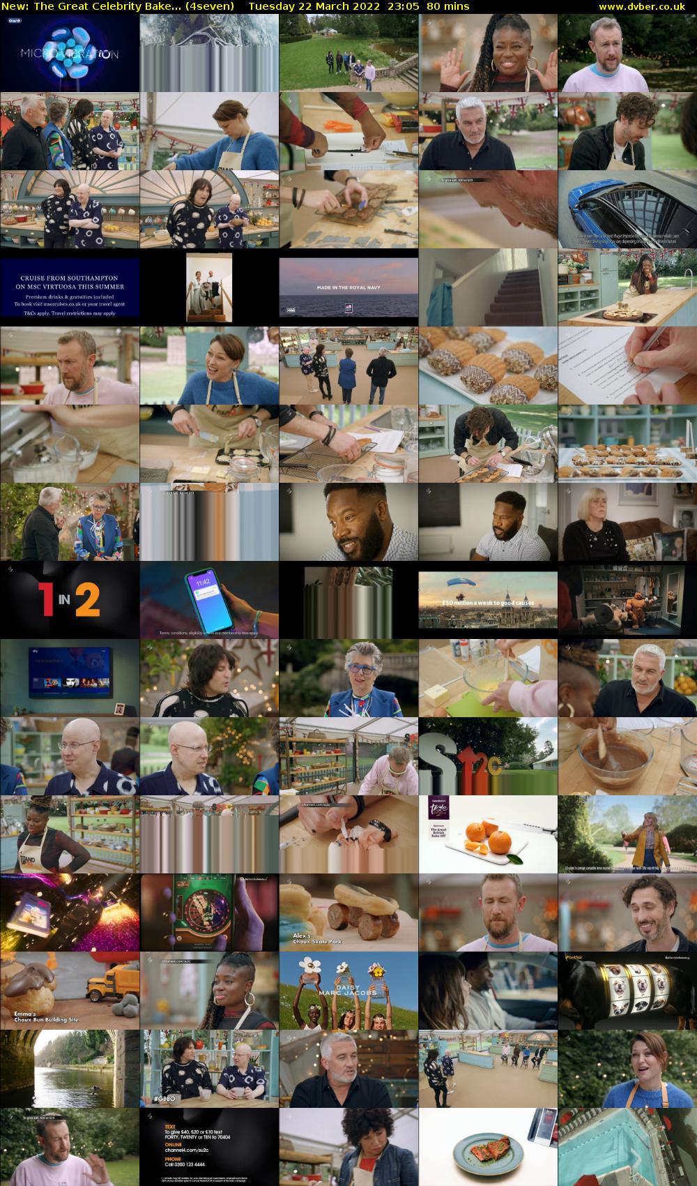 The Great Celebrity Bake... (4seven) Tuesday 22 March 2022 23:05 - 00:25