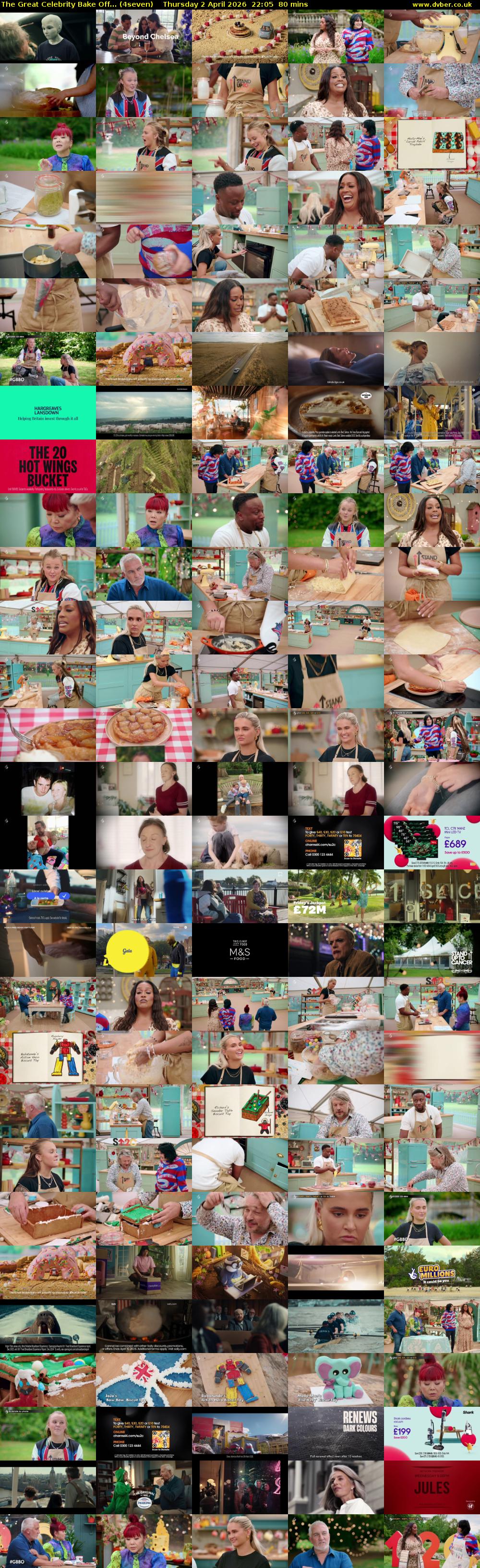 The Great Celebrity Bake Off... (4seven) Thursday 2 April 2026 22:05 - 23:25