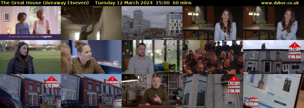 The Great House Giveaway (4seven) Tuesday 12 March 2024 15:00 - 16:00