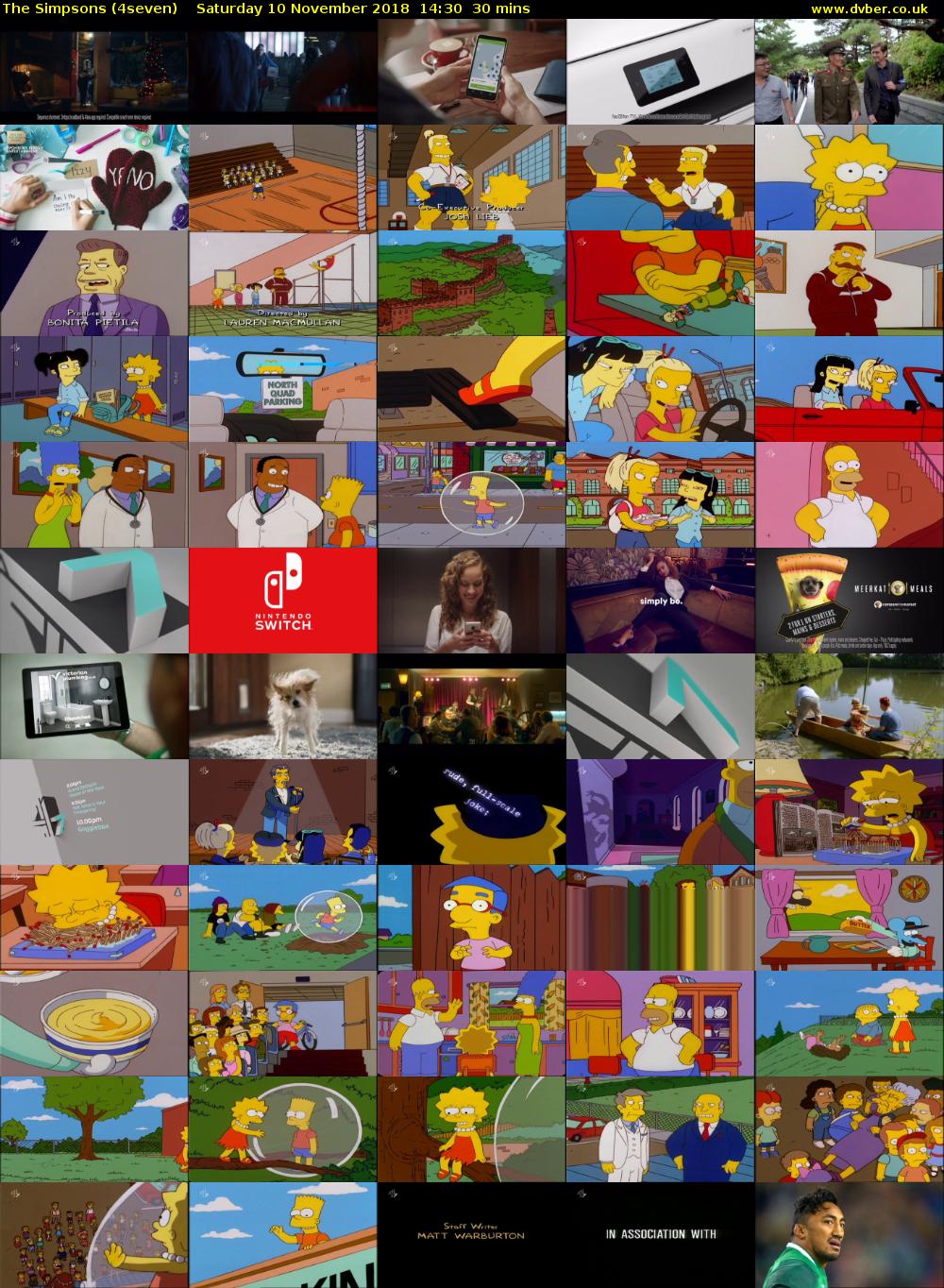 The Simpsons (4seven) Saturday 10 November 2018 14:30 - 15:00