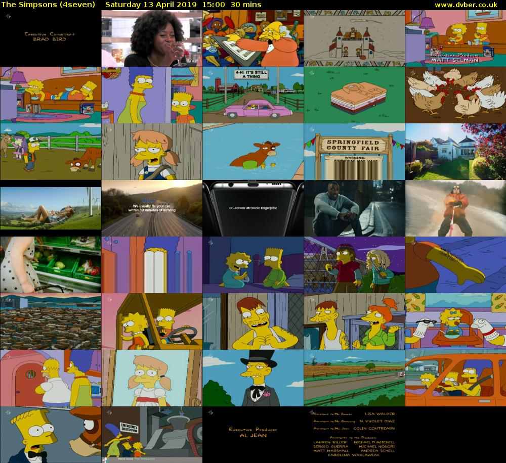 The Simpsons (4seven) Saturday 13 April 2019 15:00 - 15:30