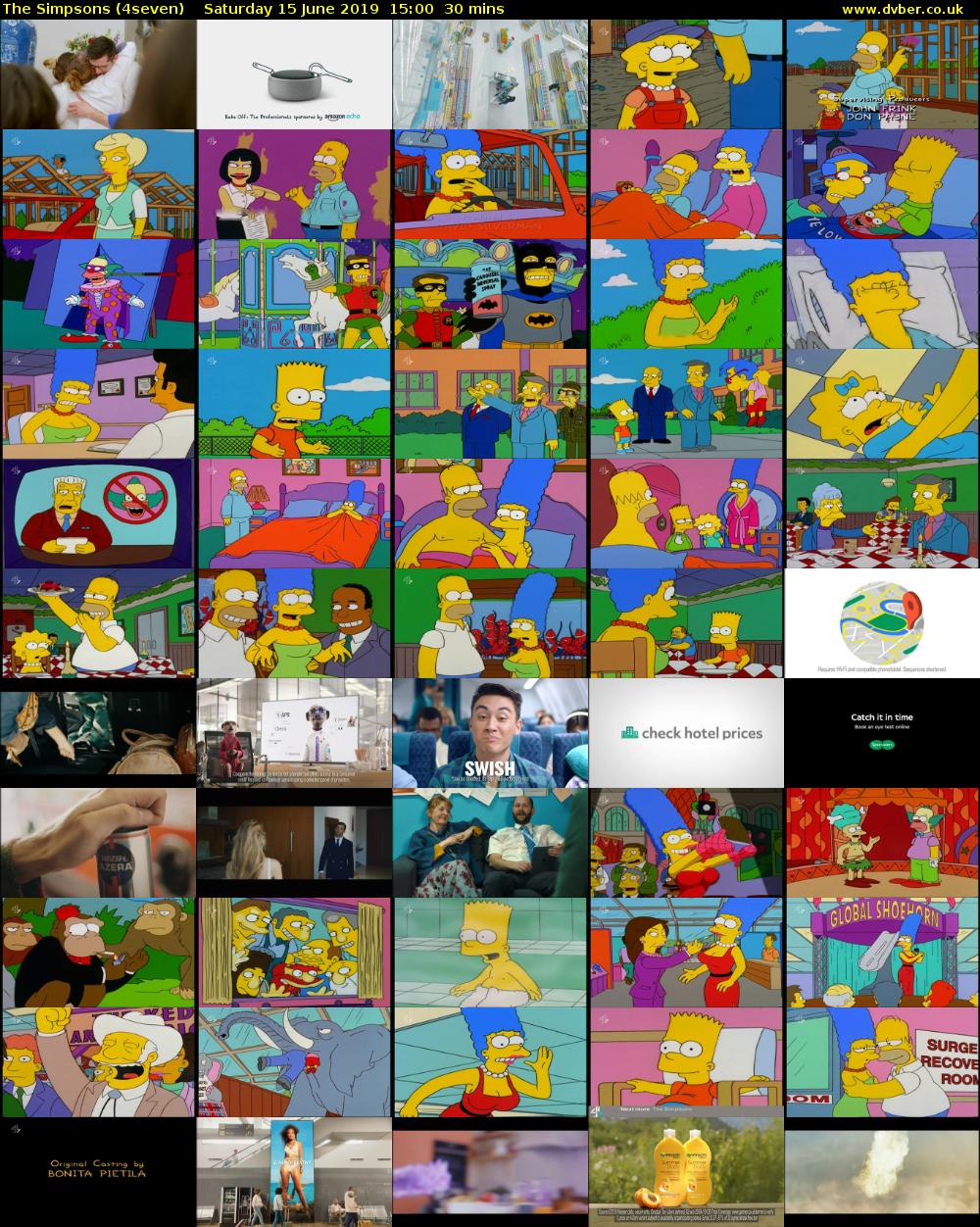 The Simpsons (4seven) Saturday 15 June 2019 15:00 - 15:30