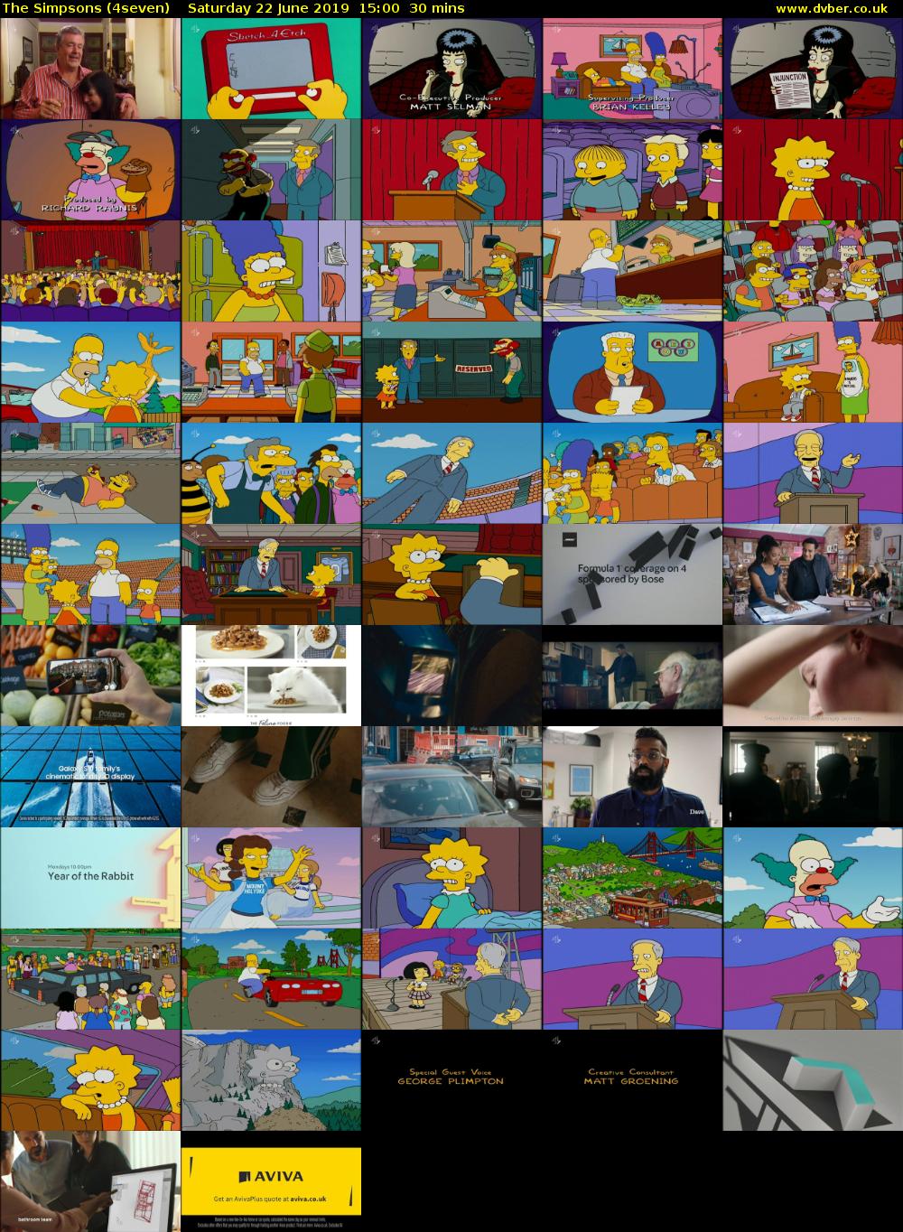 The Simpsons (4seven) Saturday 22 June 2019 15:00 - 15:30