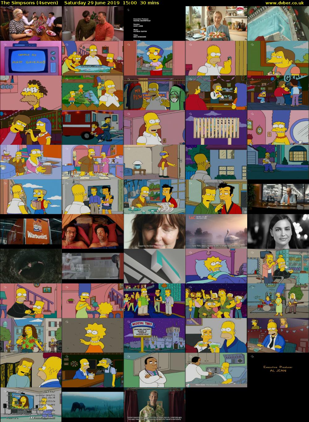 The Simpsons (4seven) Saturday 29 June 2019 15:00 - 15:30