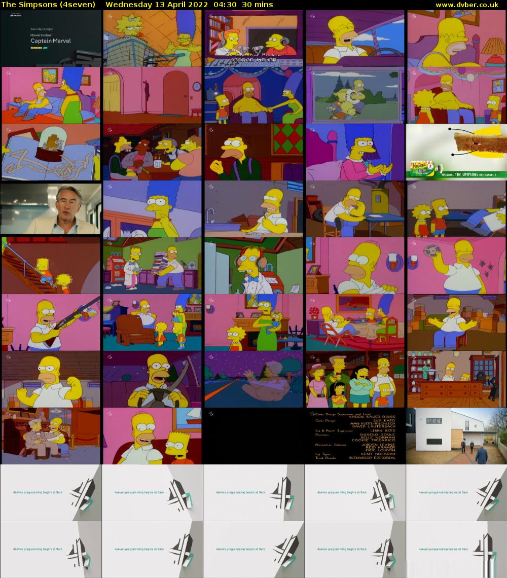 The Simpsons (4seven) Wednesday 13 April 2022 04:30 - 05:00