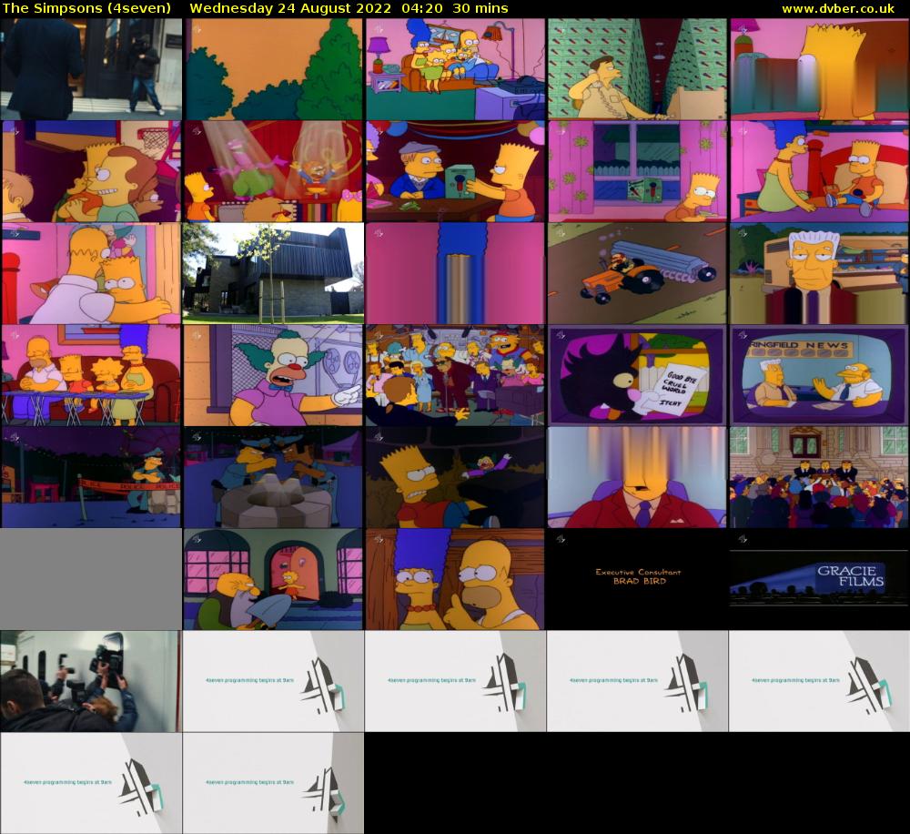 The Simpsons (4seven) Wednesday 24 August 2022 04:20 - 04:50
