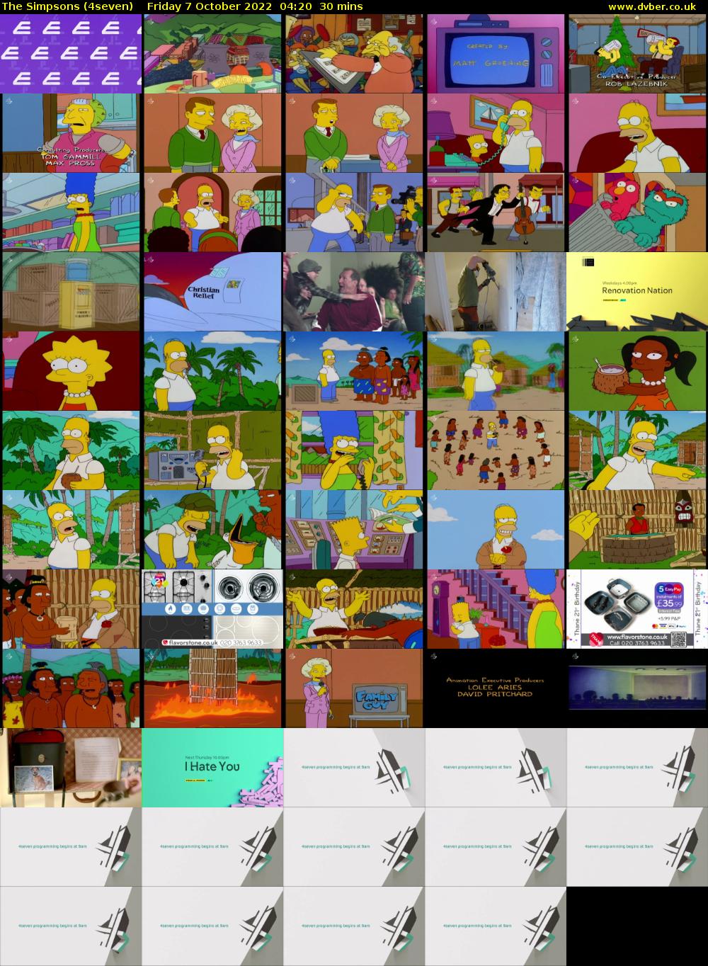 The Simpsons (4seven) Friday 7 October 2022 04:20 - 04:50