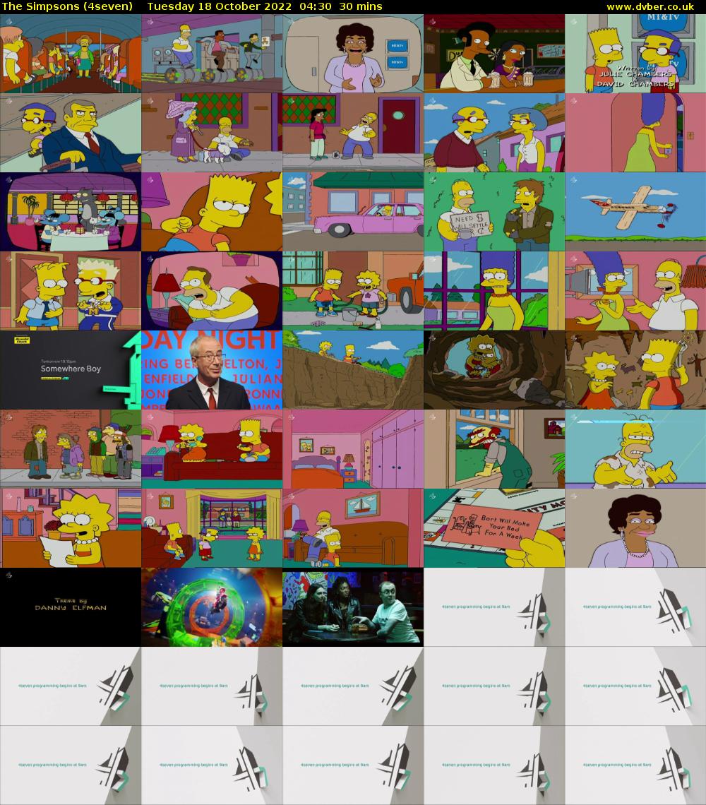 The Simpsons (4seven) Tuesday 18 October 2022 04:30 - 05:00