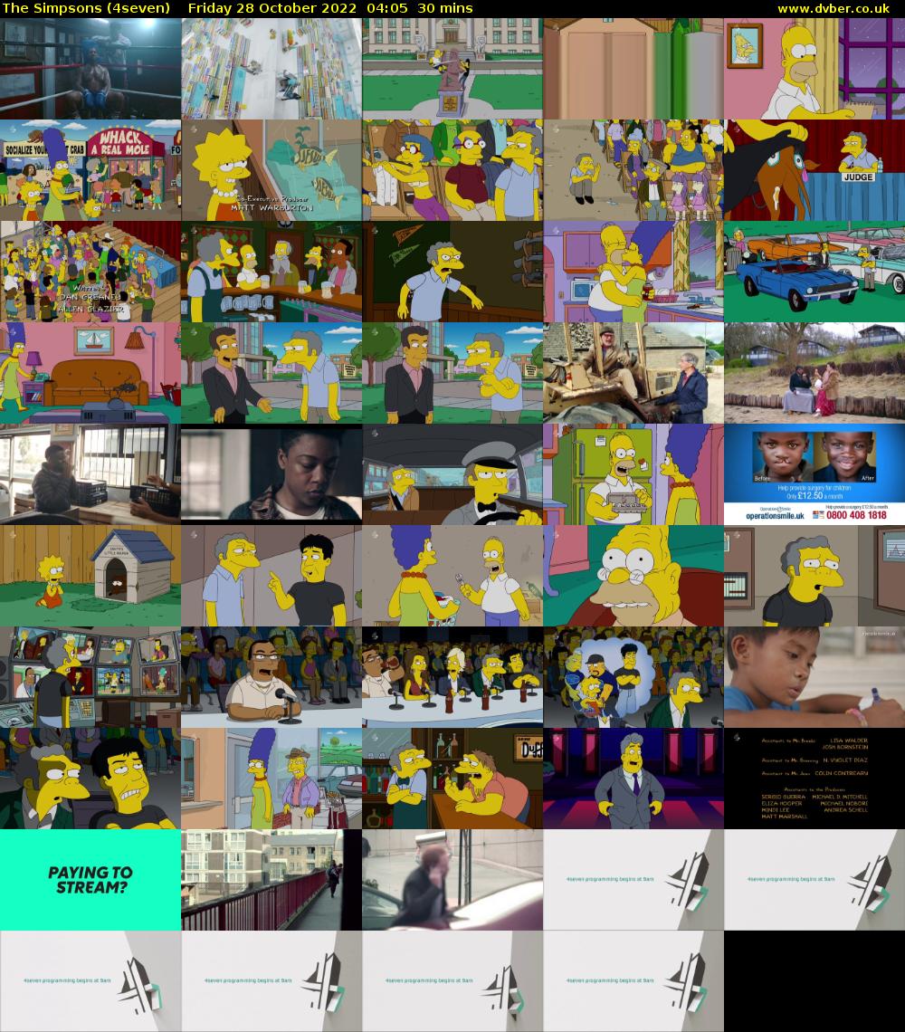 The Simpsons (4seven) Friday 28 October 2022 04:05 - 04:35