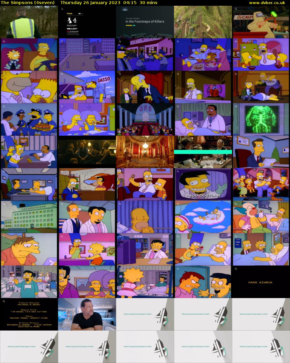 The Simpsons (4seven) Thursday 26 January 2023 04:15 - 04:45