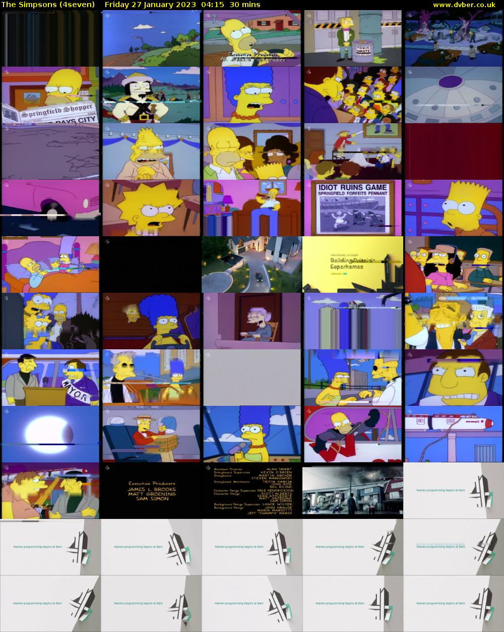 The Simpsons (4seven) Friday 27 January 2023 04:15 - 04:45