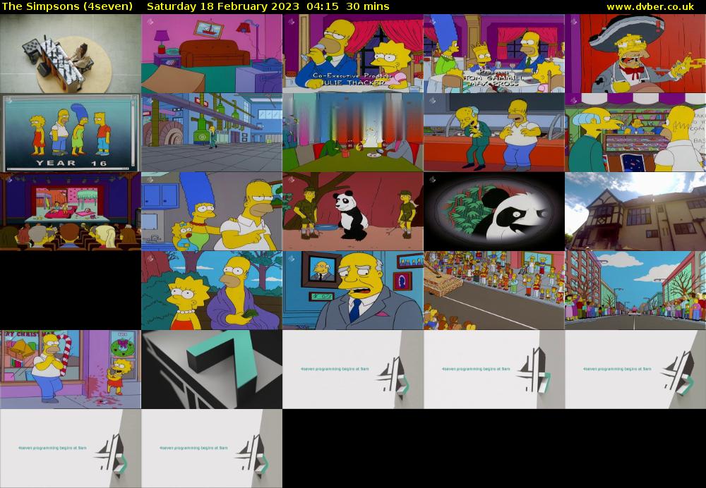The Simpsons (4seven) Saturday 18 February 2023 04:15 - 04:45