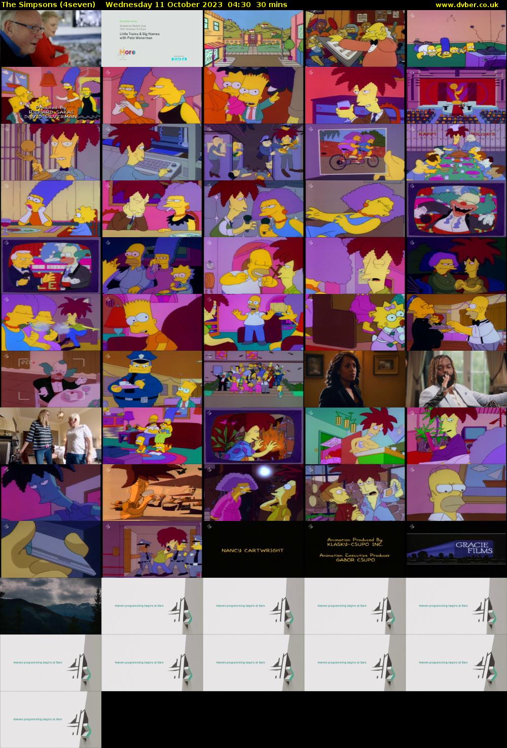 The Simpsons (4seven) Wednesday 11 October 2023 04:30 - 05:00