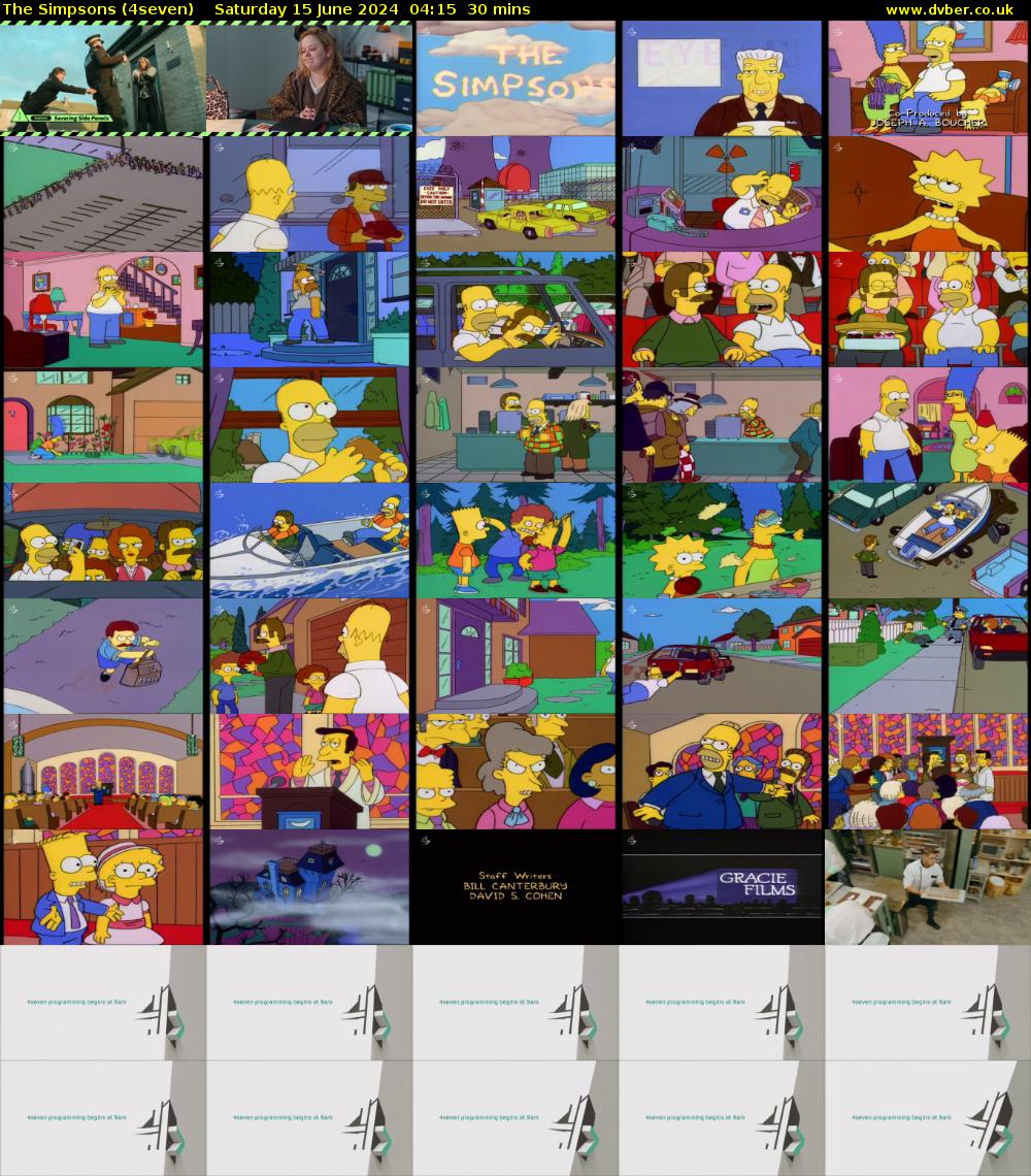The Simpsons (4seven) Saturday 15 June 2024 04:15 - 04:45