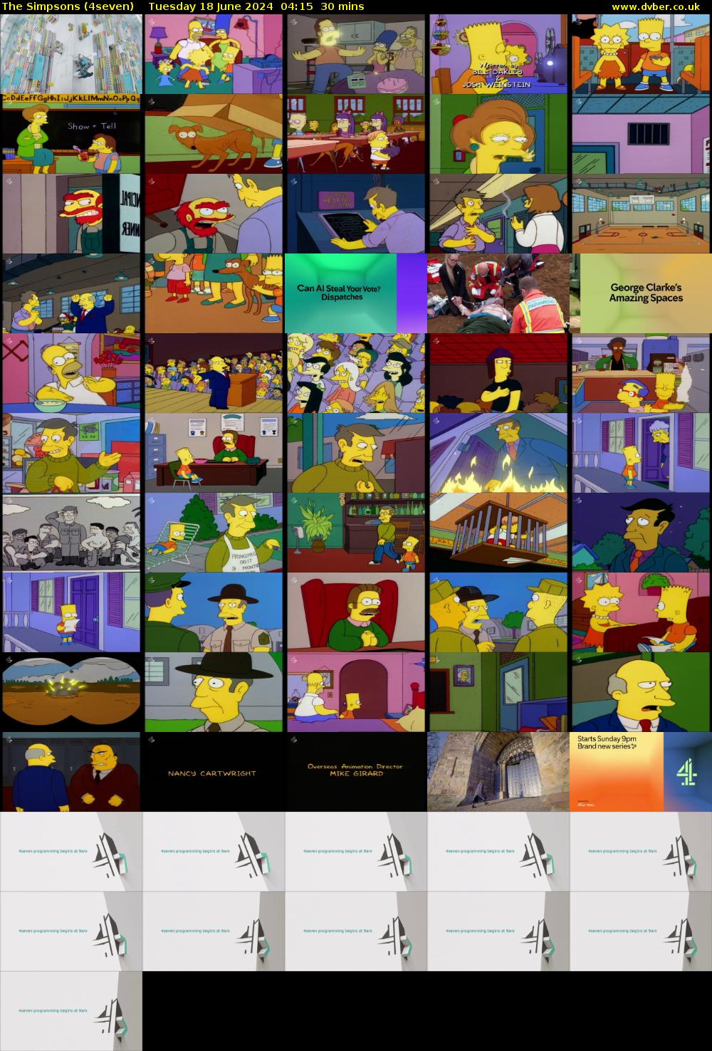 The Simpsons (4seven) Tuesday 18 June 2024 04:15 - 04:45