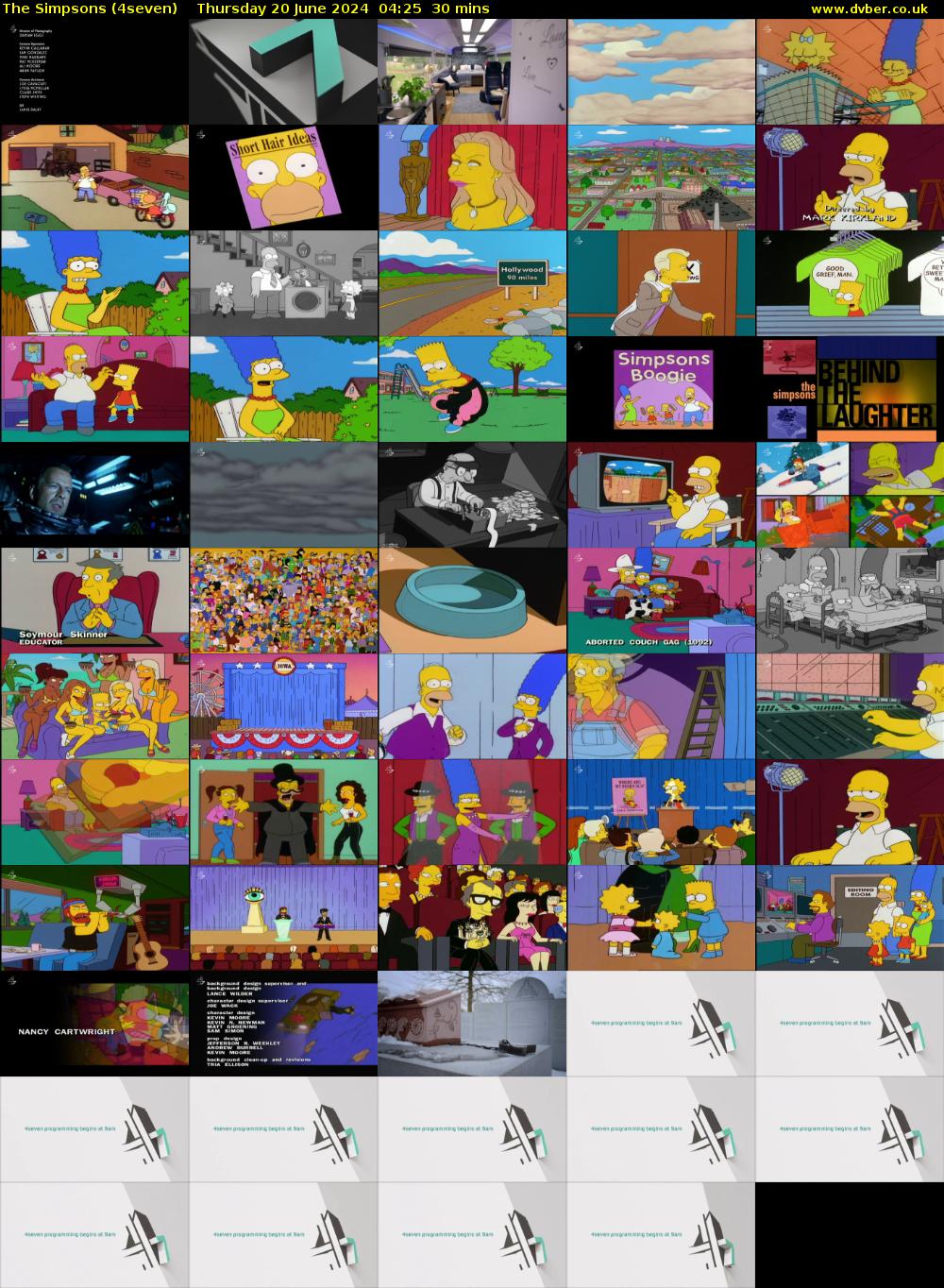 The Simpsons (4seven) Thursday 20 June 2024 04:25 - 04:55
