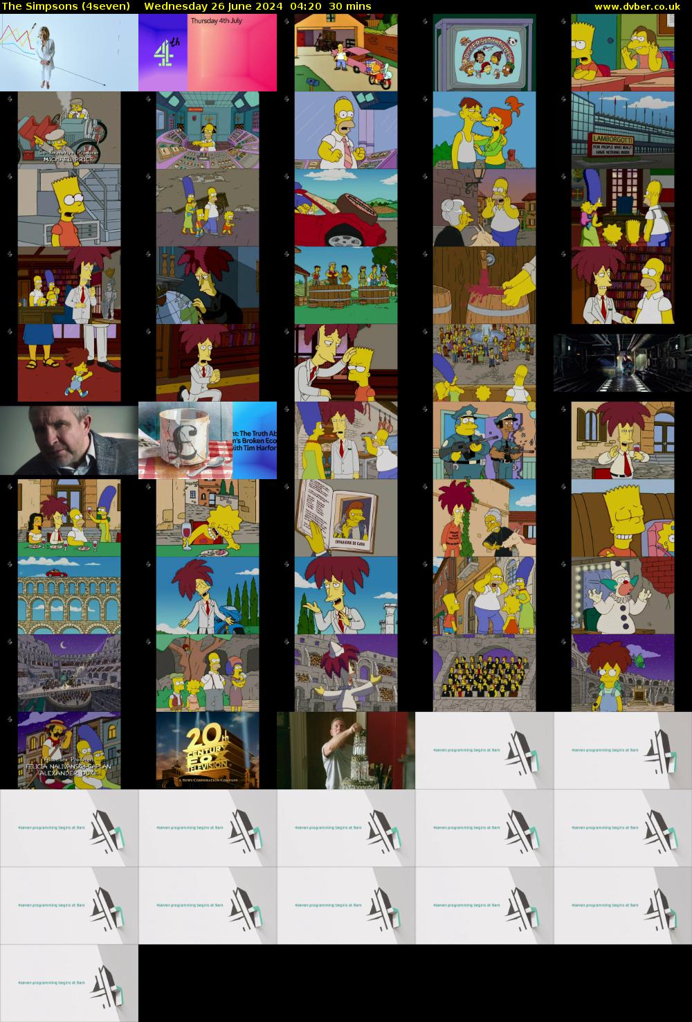 The Simpsons (4seven) Wednesday 26 June 2024 04:20 - 04:50