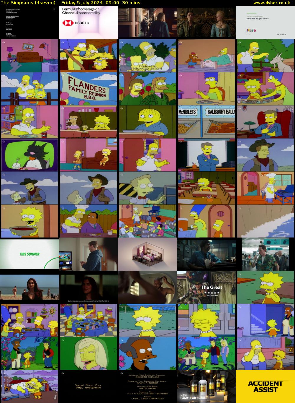 The Simpsons (4seven) Friday 5 July 2024 09:00 - 09:30