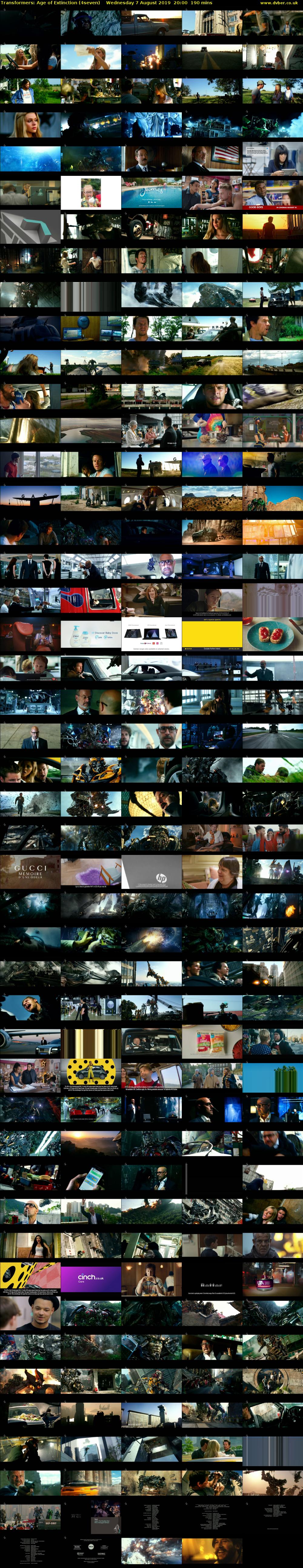 Transformers: Age of Extinction (4seven) Wednesday 7 August 2019 20:00 - 23:10