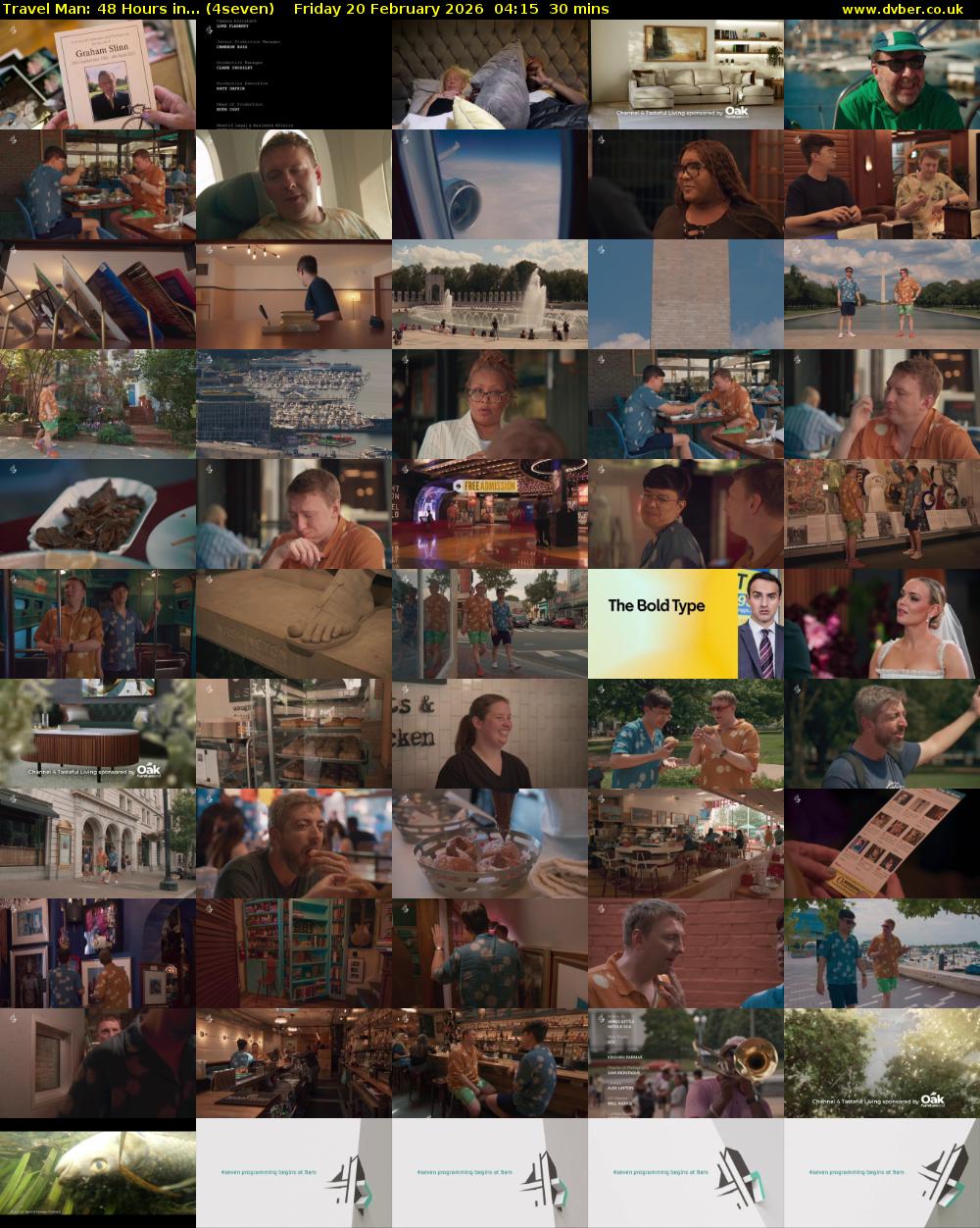 Travel Man: 48 Hours in... (4seven) Friday 20 February 2026 04:15 - 04:45