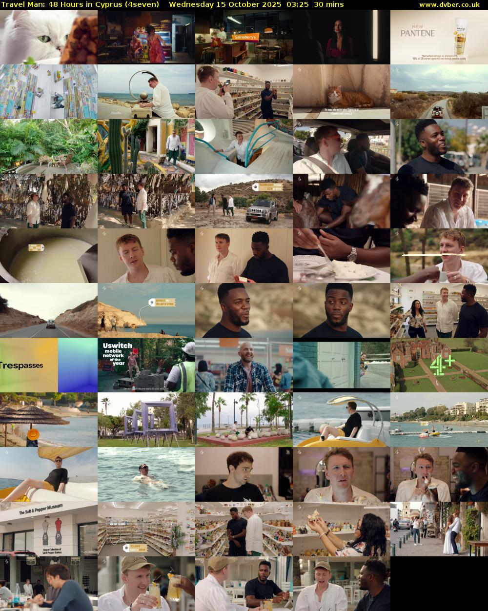 Travel Man: 48 Hours in Cyprus (4seven) Wednesday 15 October 2025 03:25 - 03:55
