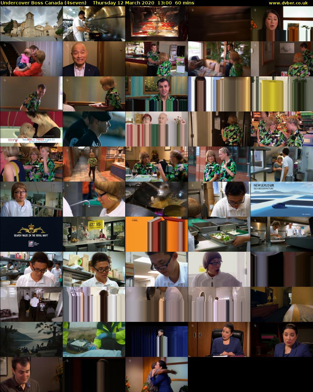 Undercover Boss Canada (4seven) Thursday 12 March 2020 13:00 - 14:00