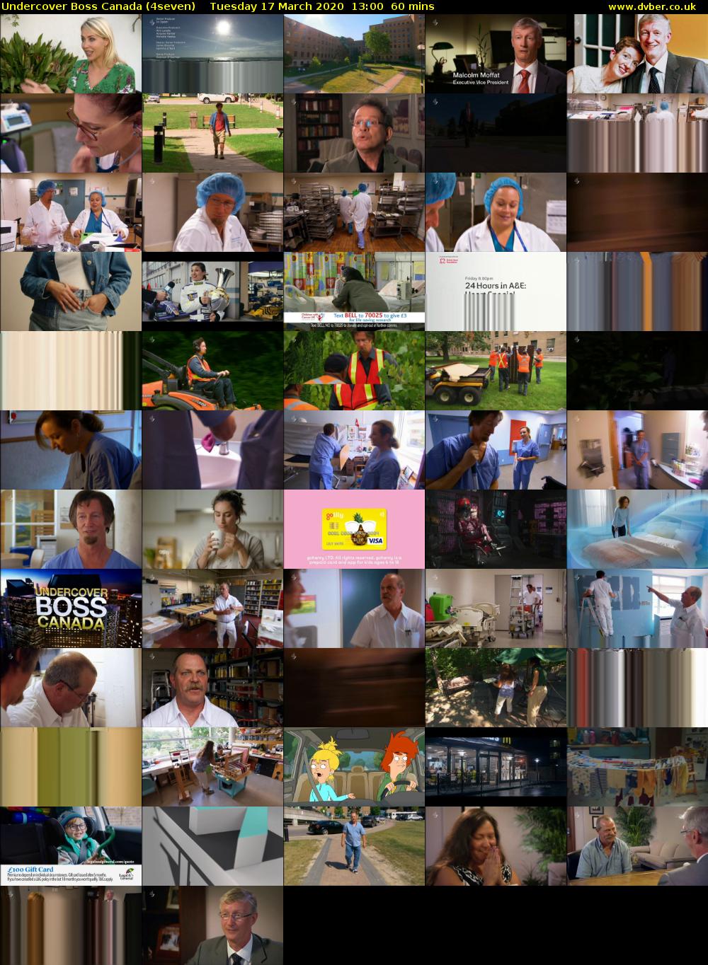 Undercover Boss Canada (4seven) Tuesday 17 March 2020 13:00 - 14:00