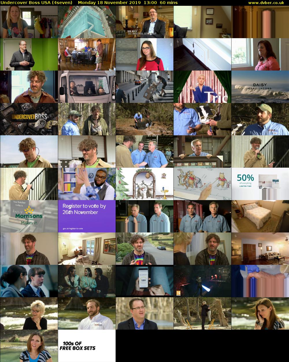 Undercover Boss USA (4seven) Monday 18 November 2019 13:00 - 14:00
