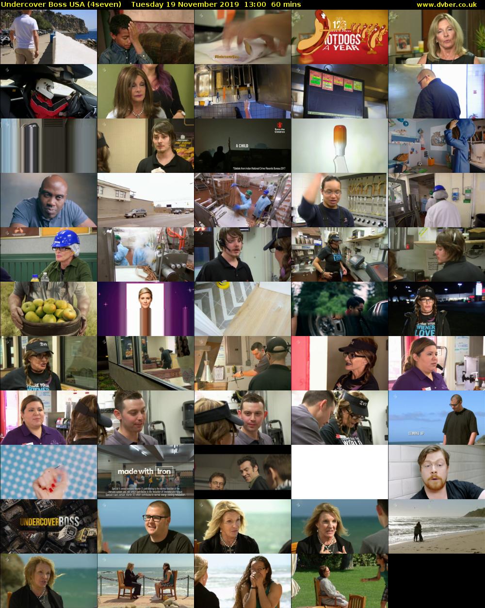 Undercover Boss USA (4seven) Tuesday 19 November 2019 13:00 - 14:00