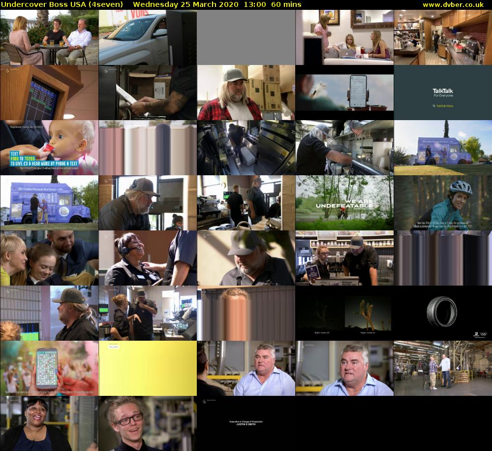 Undercover Boss USA (4seven) Wednesday 25 March 2020 13:00 - 14:00