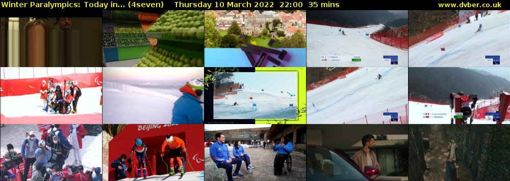 Winter Paralympics: Today in... (4seven) Thursday 10 March 2022 22:00 - 22:35