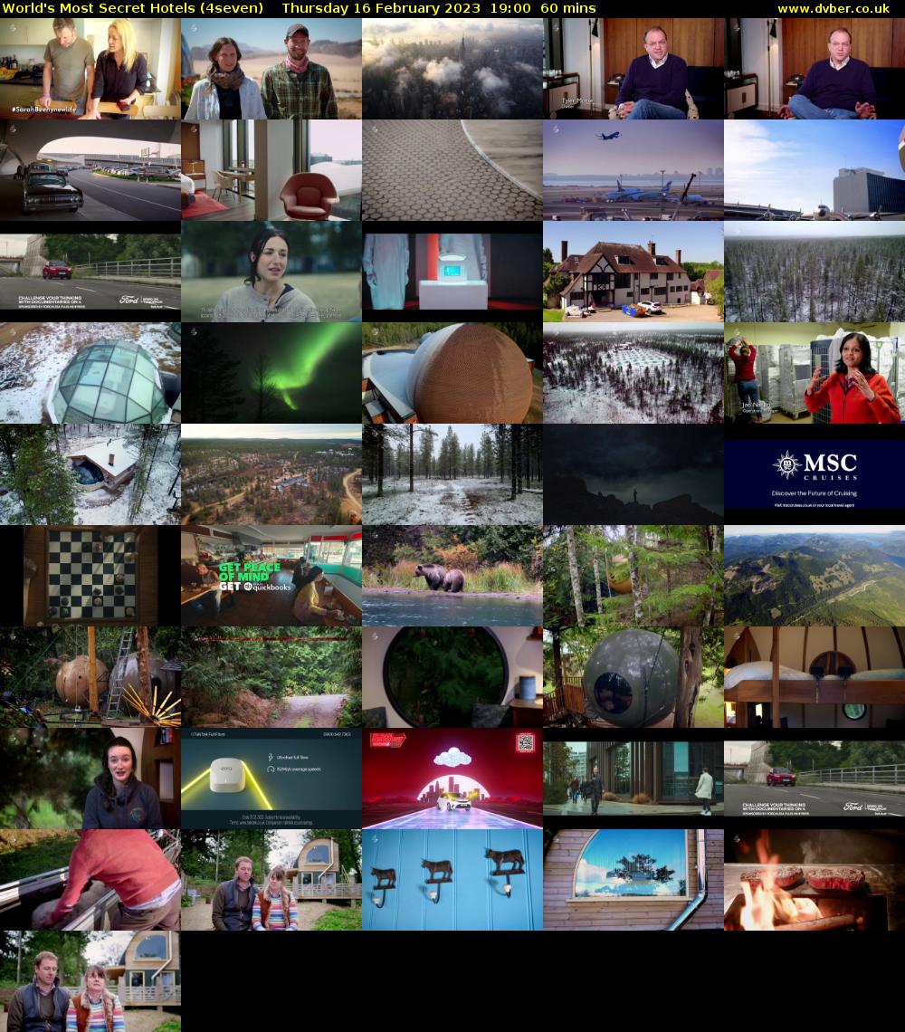 World's Most Secret Hotels (4seven) Thursday 16 February 2023 19:00 - 20:00