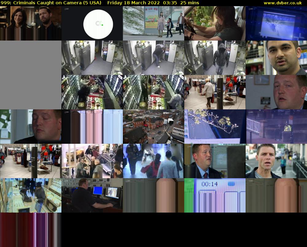 999: Criminals Caught On Camera (5 USA) Friday 18 March 2022 03:35 - 04:00