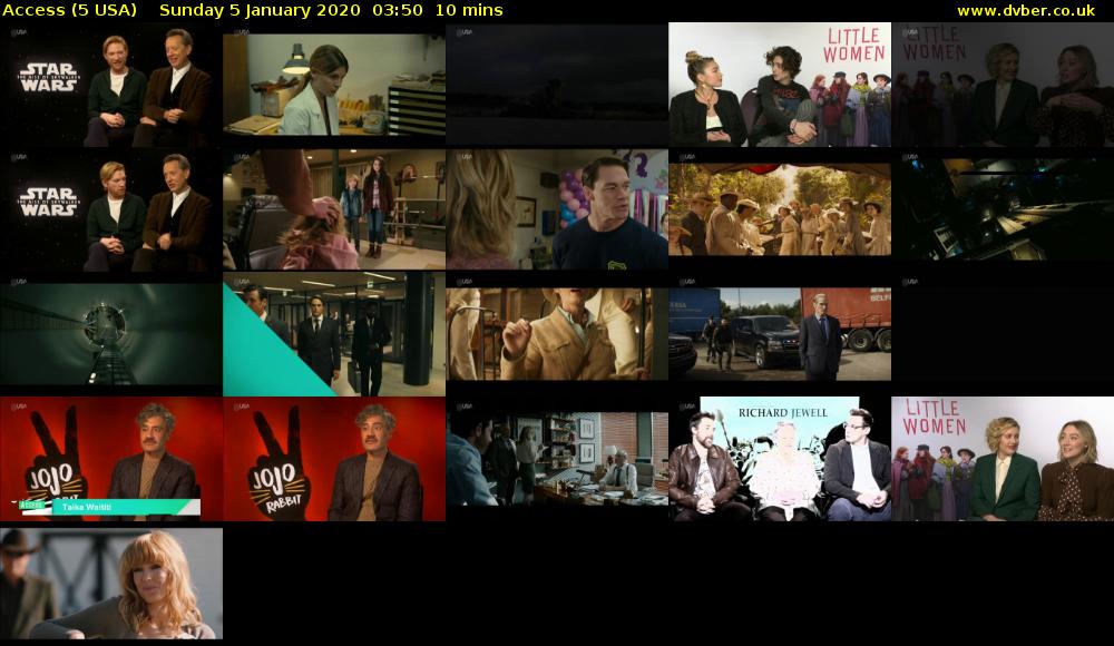 Access (5 USA) Sunday 5 January 2020 03:50 - 04:00