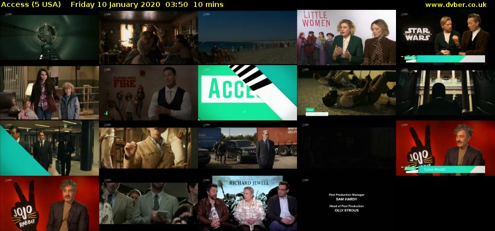Access (5 USA) Friday 10 January 2020 03:50 - 04:00