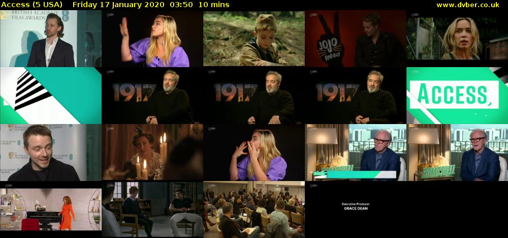 Access (5 USA) Friday 17 January 2020 03:50 - 04:00