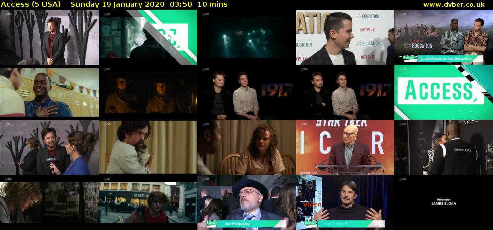 Access (5 USA) Sunday 19 January 2020 03:50 - 04:00