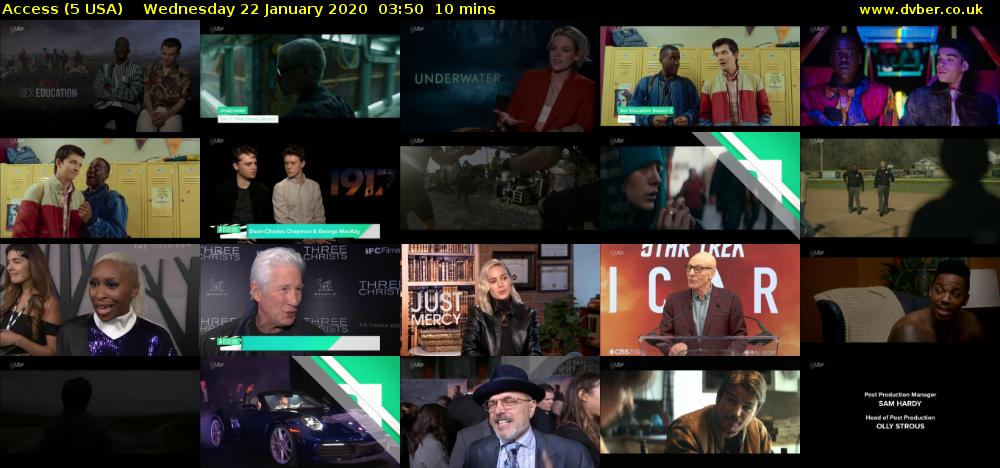 Access (5 USA) Wednesday 22 January 2020 03:50 - 04:00