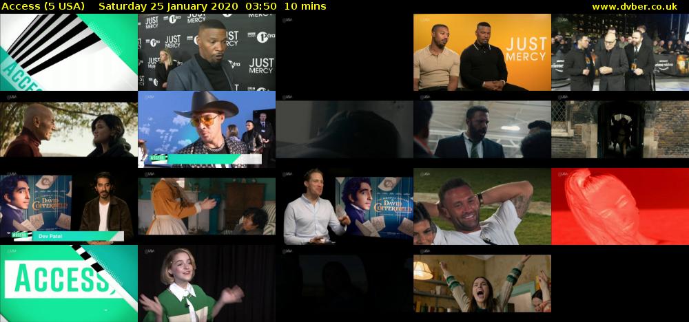 Access (5 USA) Saturday 25 January 2020 03:50 - 04:00