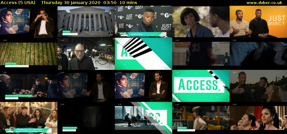 Access (5 USA) Thursday 30 January 2020 03:50 - 04:00