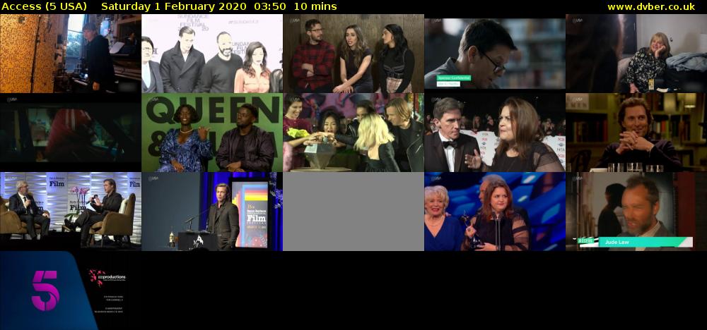 Access (5 USA) Saturday 1 February 2020 03:50 - 04:00