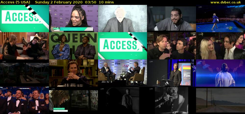 Access (5 USA) Sunday 2 February 2020 03:50 - 04:00
