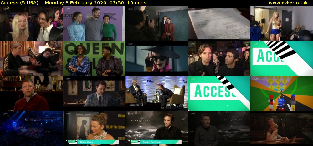 Access (5 USA) Monday 3 February 2020 03:50 - 04:00