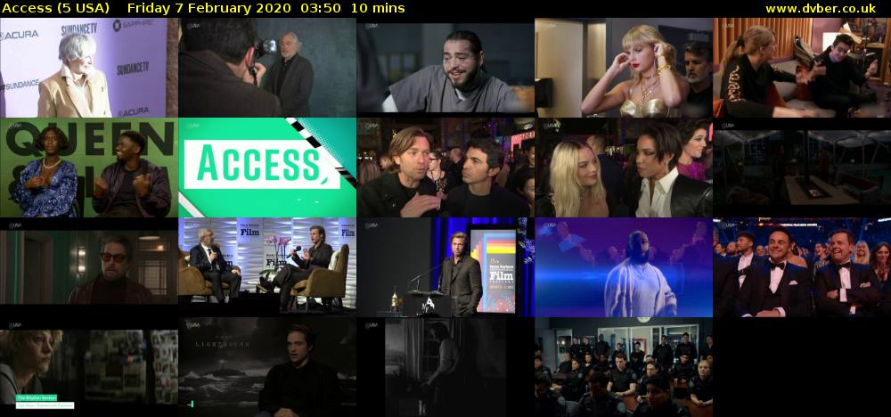 Access (5 USA) Friday 7 February 2020 03:50 - 04:00