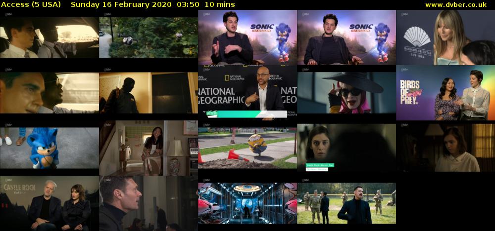 Access (5 USA) Sunday 16 February 2020 03:50 - 04:00