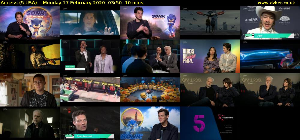 Access (5 USA) Monday 17 February 2020 03:50 - 04:00