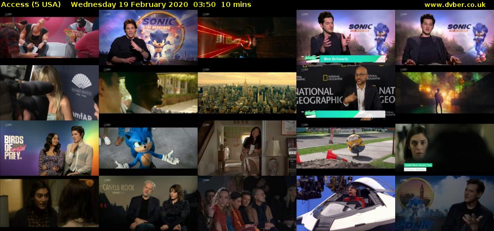 Access (5 USA) Wednesday 19 February 2020 03:50 - 04:00