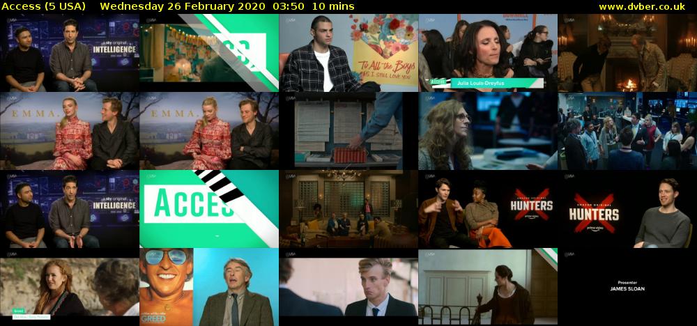 Access (5 USA) Wednesday 26 February 2020 03:50 - 04:00