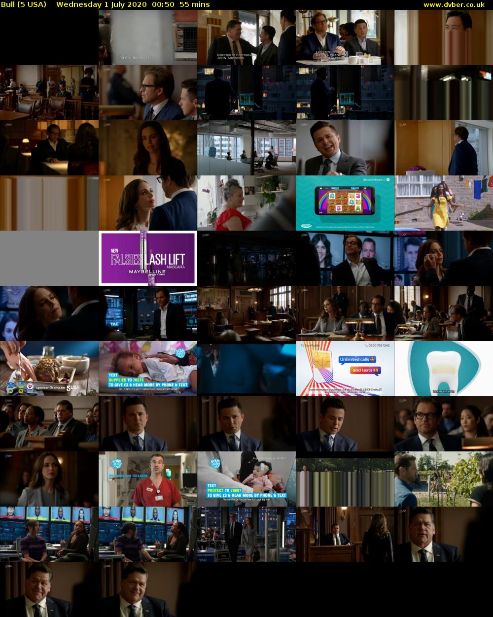 Bull (5 USA) Wednesday 1 July 2020 00:50 - 01:45